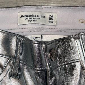 Abercrombie & Fitch Metallic Silver High Rise Jeans
